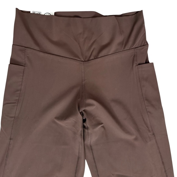 New Member's Mark Flare Yoga Pant Women L Large Brown High Waist 11.5" Pockets - Picture 11 of 12